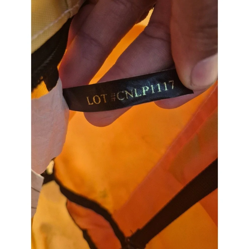 LL Bean Everyday Lightweight Tote Bag Orange Yellow Colorblock Zip Top CNLP1117